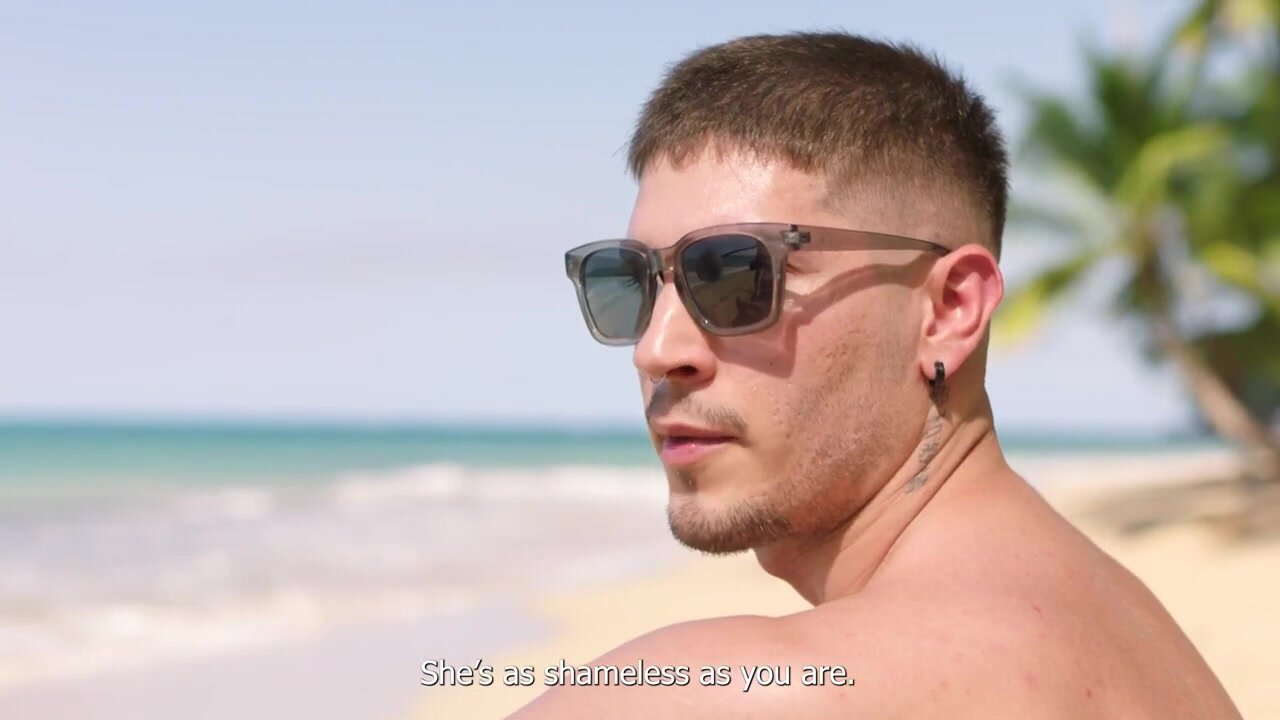 British interracial couple get randy at the beach and shag by the pool