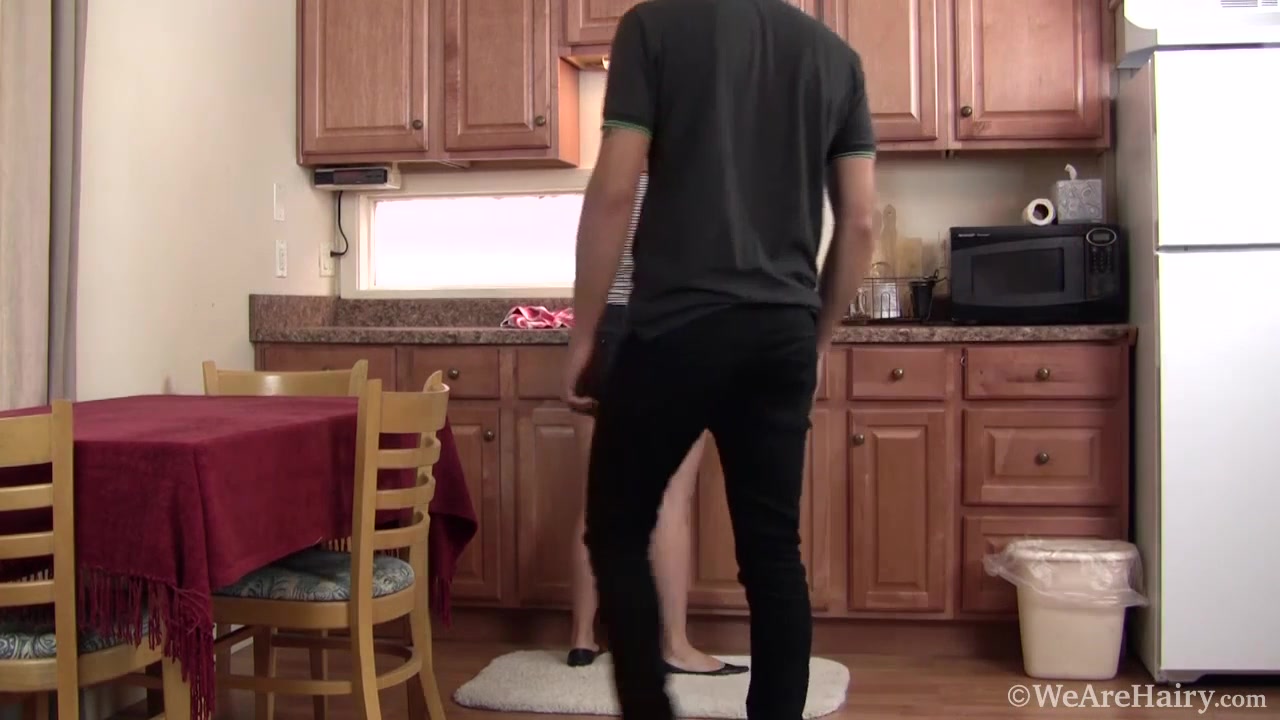 Hairy Lilah Bent Over Doing Dishes_1080p