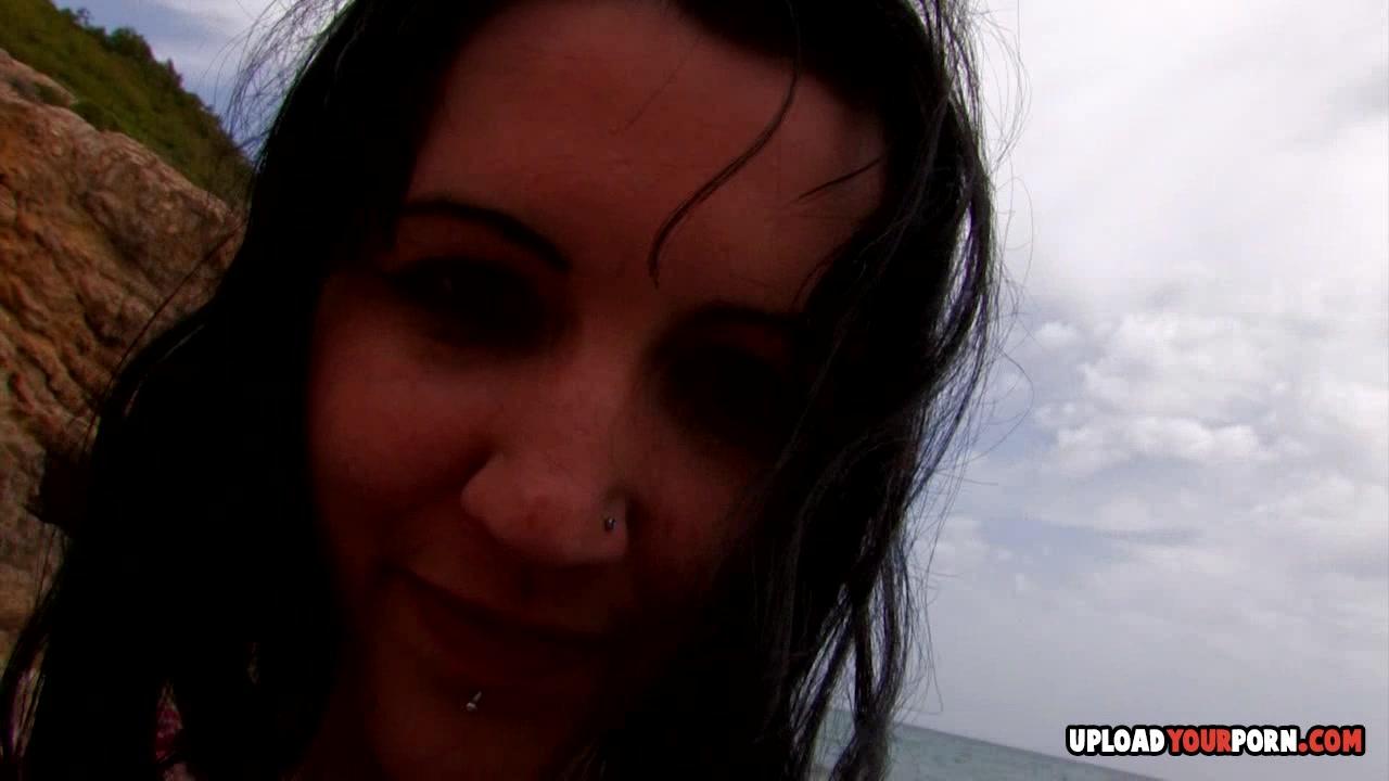 Beautiful brunette at the beach loves to fuck