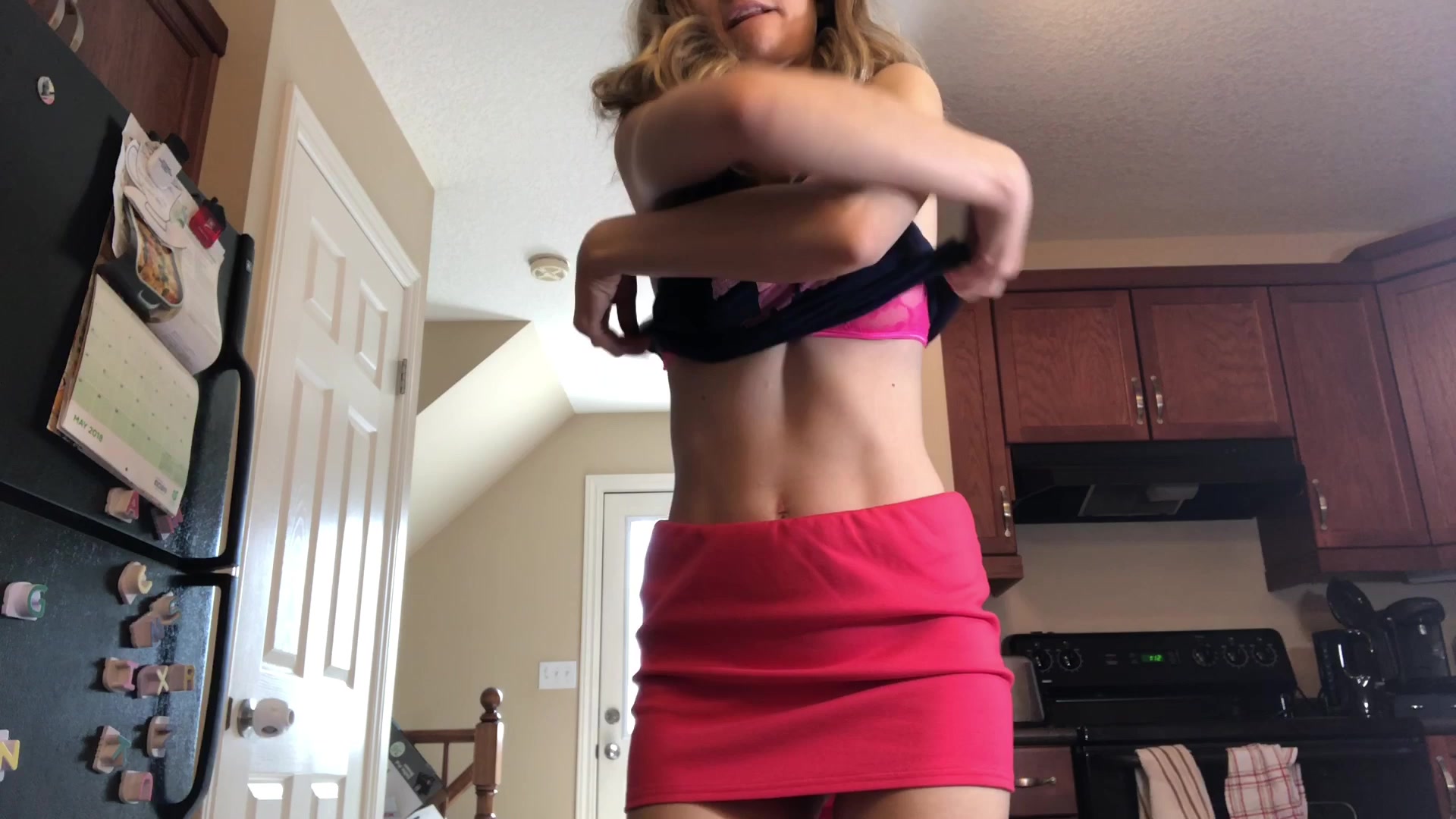 Horny Wife Riding In The Kitchen